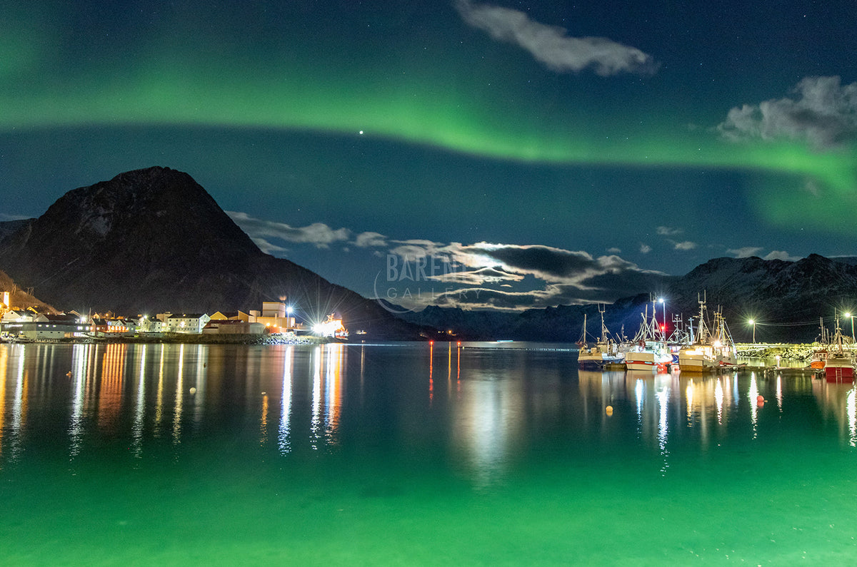 Nordlys i båthavna